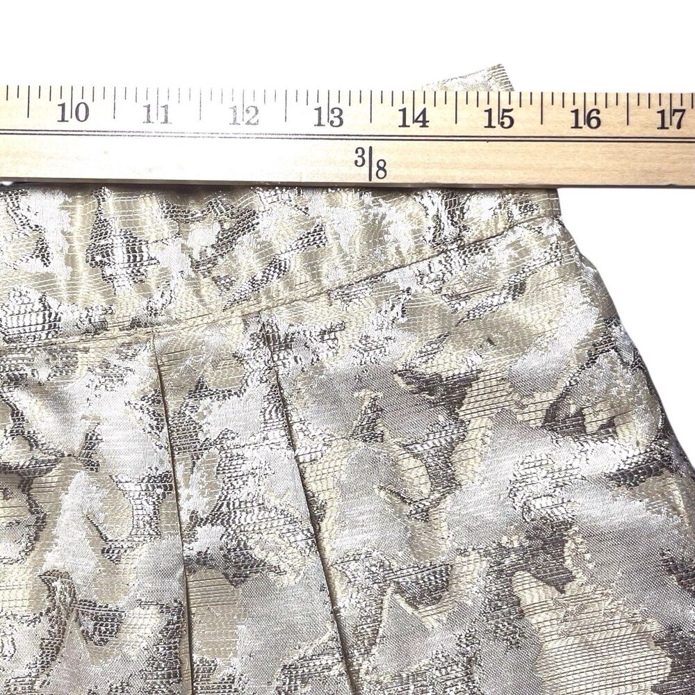 Anthropologie Maeve Rust Garden Brocade Mini Skirt Size Large Gold Silver EUC - Picture 14 of 16